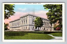 Detroit MI-Michigan, Library, c1939 Vintage Souvenir Postcard picture