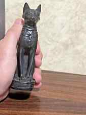 Goddess Bastet Cat Isis ANTIQUE ANCIENT EGYPTIAN Statue Solid Heavy Stone BC picture