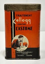Vintage Advertising Kellogg's ASTHMA Relief TIN CAN  collectible 2 3/4