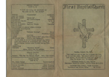 Vintage August 28, 1955 First Baptist Church Program Northern California area. picture