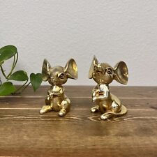 Vintage Gold Ceramic Mice Mouse Figurines Mid Century Modern 5