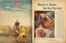 Ronald Reagan vs Pat Brown Vtg Life Magazine Print Article 6 Pages Full Color picture
