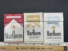 Vintage Empty Marlboro Packs 3 Pieces Ultra Lights , Lights And Reds With Miles picture