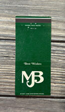 Vintage MJB Melvin J Blum Music Co Best Wishes Green Matchbook Cover picture