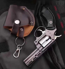 Revolver Refillable Torch Flame Inflatable Pistol Cigarette Gun Lighter W/Pouch picture