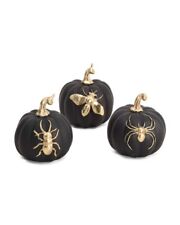 Brand New CHRISTIAN LACROIX Set Of 3 4.25in Insect Pumpkins picture