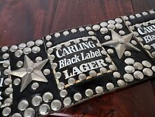 Vintage Red Balls On Fire Carling Black Label Lager Leather Belt Torn Loop picture