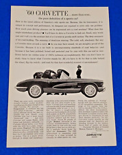 1960 CHEVROLET CORVETTE CONVERTIBLE FUEL INJECTED ORIGINAL CHEVY GM PRINT AD S24 picture
