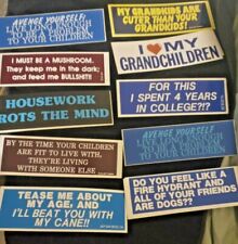Vintage Lot Of (10) Funny / Sarcastic Bumper Stickers - Unused 1980’s picture