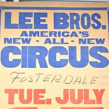 1947 Lee Bros Brothers American Circus Poster Fosterdale Cochecton New York picture