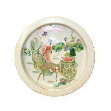 Chinese Distressed Off White Porcelain People Scenery Plate ws1083 picture