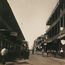 Port Said Egyptian Boulevard Stereoview c1910 Egypt Street Shop Signs Photo D875 picture