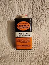 Vintage Louisville Slugger Glove Softener 4oz Oil Tin Can - partial can picture