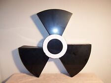 Large Vintage Aluminum Radiation Warning Sign Civil Defense Fallout Shelter picture