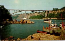 Postcard Rainbow Bridge Niagara Falls  Maid of the Mist Landing Canada Boats  picture