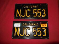 1963 issue black and gold unrestored car license plates 1965 66 YOM Corvette GTO picture
