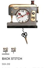 ALLEN DESIGNS WALL CLOCK Swing Pendulum SEWING MACHINE Retro Stitch Craft No Box picture