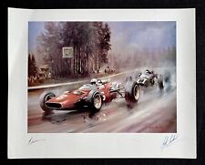 John Surtees SIGNED 1966 Belgian Grand Prix Spa Dion Pears LE Fine Art Print picture