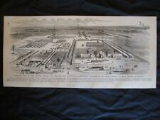 1884 Civil War Print - Camp Douglas Prison, Chicago, Illinois, for Confederates  picture