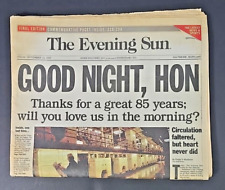 Baltimore Evening Sun Newspaper Complete Final Edition--Friday, Sept. 15, 1995 picture