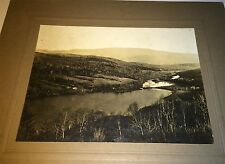 Rare Antique American River / Dam? & Rolling Hills Houses C.1900 Cabinet Photo picture