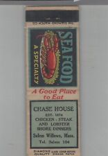 Matchbook Cover - Diamond Quality Chase House Salem Willows, MA picture