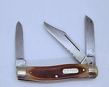 VINTAGE SCHRADE USA 80T OLD TIMER 3 BLADE FOLDING POCKET KNIFE picture