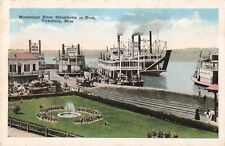 Mississippi River Steamboats Vicksburg MS c1920 Postcard picture