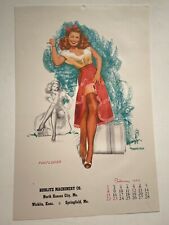 February 1953 Pinup Girl Calendar Page w/ Hitchhiking Redhead T.N. Thompson picture