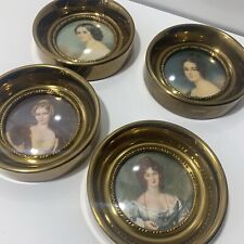 Vintage Cameo Creation Portrait Picture Frame  Bubble Glass 4 Small Round 4” picture