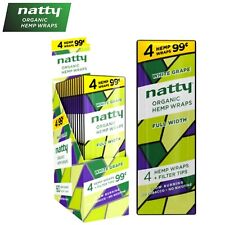 NATTY Organic WHITE GRAPE Flavored Full-Width Herbal Wraps Full Box 15/4CT picture