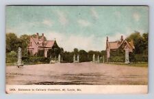 St Louis MO-Missouri, Entrance to Calvary Cemetery, Vintage c1913 Postcard picture