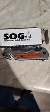 SOG Folding Flash Tanto 440 S/S Pocket Knife W/Glass Breaker, Seat Belt Cutter picture