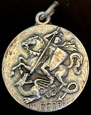 Vintage Catholic Sterling Silver St George Medal picture