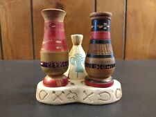 Vintage Mexico Salt Pepper Shakers And Teepee Stand Native American Southwestern picture