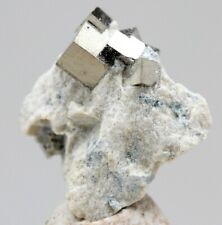 PYRITE CUBE IN MATRIX Specimen Crystal Cluster Mineral SPAIN w/ ID card picture
