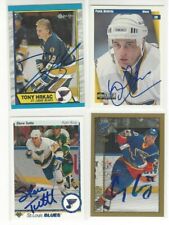  1989-90 O-Pee-Chee #64 Tony Hrkac Signed Hockey Card St Louis Blues picture