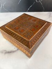 Vintage Hand Carved Eastern European Wooden Box With Hinged Lid 6