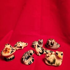 7 Vintage Tonala Mexican Pottery Ceramic bird turtle frog cat Hand Painted picture