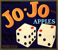 5 Vintage JO-JO Brand Apple Fruit Crate Labels Wenatchee, Washington picture