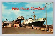 Massena NY-New York, Eisenhower Lock Vista House, Antique Vintage Postcard picture