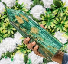 Natural 290MM Green Kyanite Stone Crystal Healing Charge Meditation Energy Tower picture
