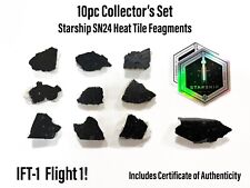 SpaceX Starship SN24 Heat Shield Tile Fragments & Sticker 10pc Collector’s Set picture