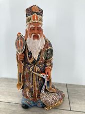 Kutani Ornate Enameled Filigree Porcelain Spiritual Holy Old Scholar Figure Man picture