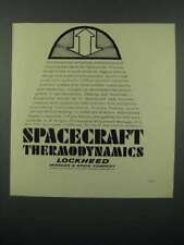 1966 Lockheed Missiles & Space Company Ad - Spacecraft Thermodynamics picture
