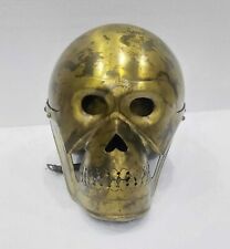 Medieval Skeleton Skull Helmet Full-Face Armor Replica Knight Metal Copper picture