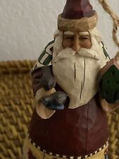 Jim Shore Santa w Birds Birdhouse Ornament Figurine 2002 Heartwood Creek picture