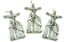 Descent from the Cross St John Virgin Mary Silver Tone Medal, Lot of 3, 1 3/4 In picture