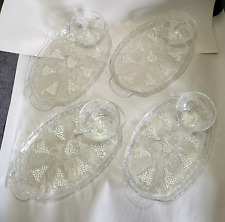 Vintage Anchor Hocking Glass Snack Plates and Cups Set of 4 Grape Vines picture