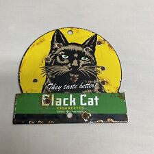 Black Cat Cigarettes Vintage Style Advertising Porcelain Sign picture